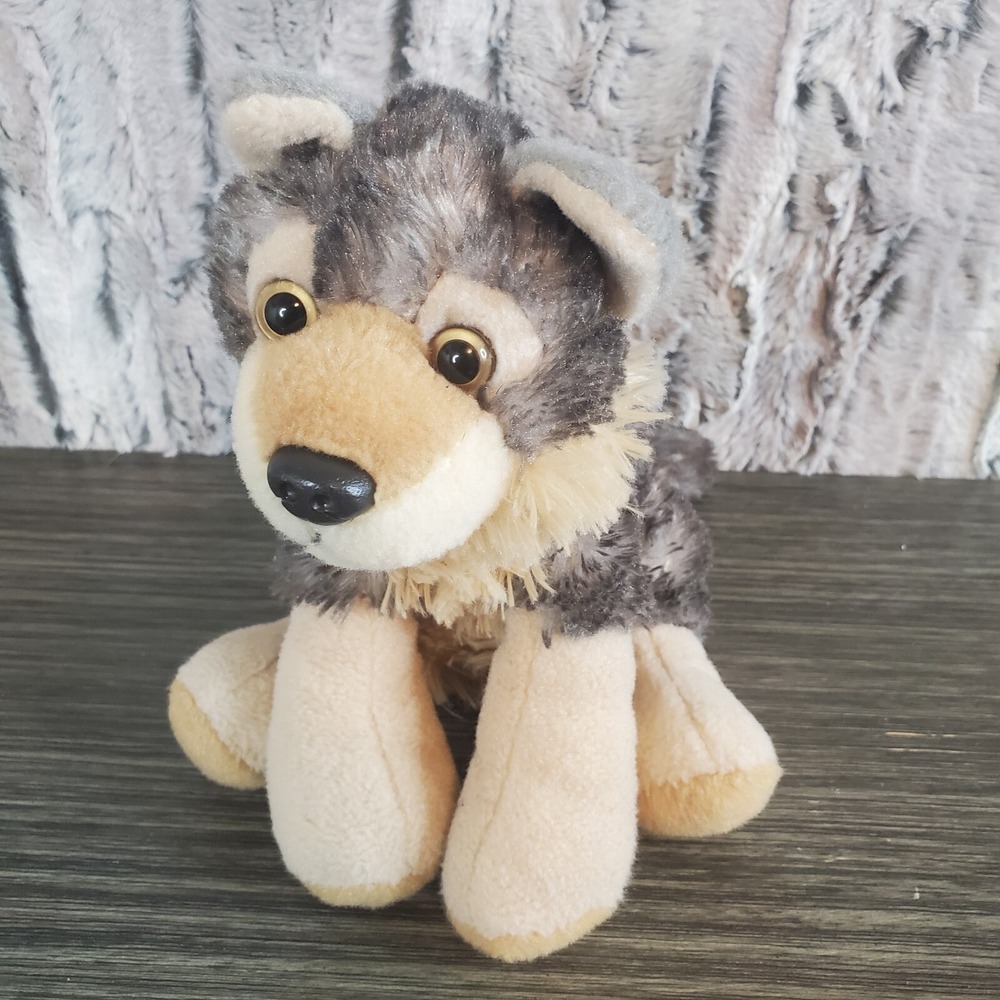 Wild Republic Realistic Wolf Plush Stuffed Animal 8" Floppy Bean Paws